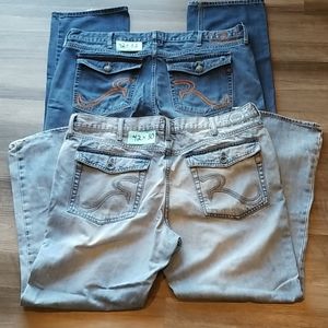 2 pairs mens rock and republic jeans